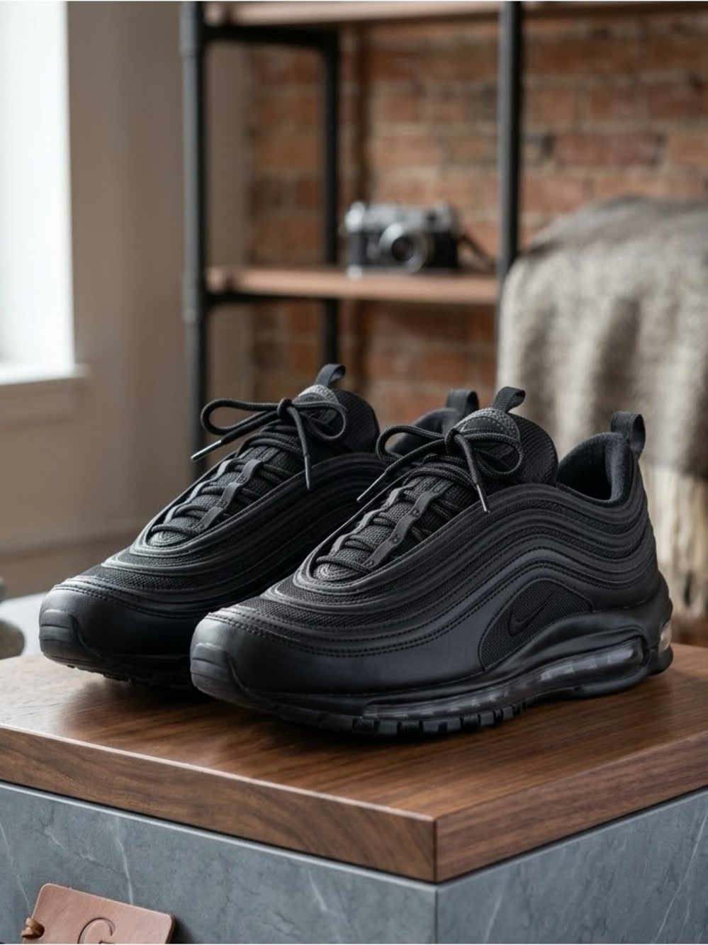 Nike Air Max 97 AM97 Triple Black Dark Grey 921826-015 Women’s Shoes Size 9